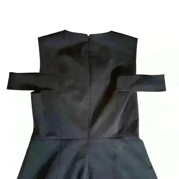 Halston Heritage Fit ‘n Flare Cold Shoulder Formal Party Black Tie Dress size 8 - Picture 7 of 10
